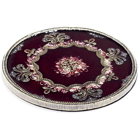 Red Jeweled Wine Bottle Coaster